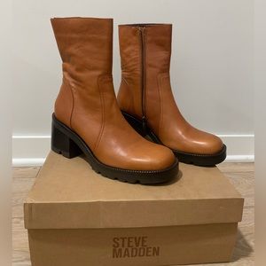 Steve Madden Naya Cognac Booties